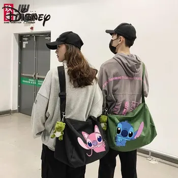 Мультяшная сумка на одно плечо с рисунком Диснея, мужская и женская пары, холщовая диагональная сумка, школьная сумка на одно плечо