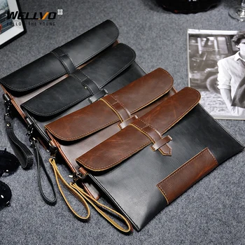 Ретро Мужской Клатч, деловые кошельки, сумка для мобильного телефона, мягкий кошелек из искусственной кожи, мужская Многофункциональная Портативная Длинная сумка XA233C