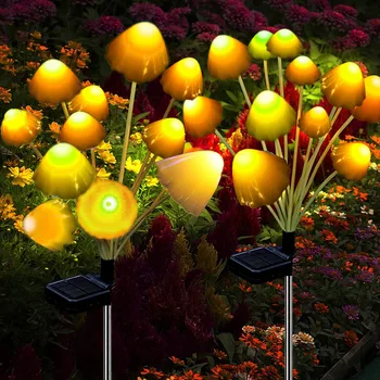 Солнечные фонари Наружный сад Грибные фонари Водонепроницаемые солнечные украшения для двора Патио газона дорожки цветочного садоводства