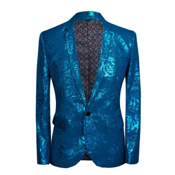 Мужской костюм Homme blu Rose с позолотой, свадебный пиджак, Новый узор, мужской костюм, яркий
