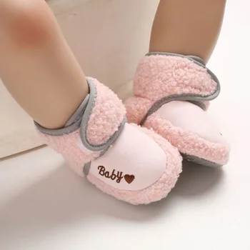 Теплые ботинки для кроватки для малышей, Противоскользящие носки для девочек И мальчиков, Тапочки для девочек и мальчиков, Обувь для новорожденных